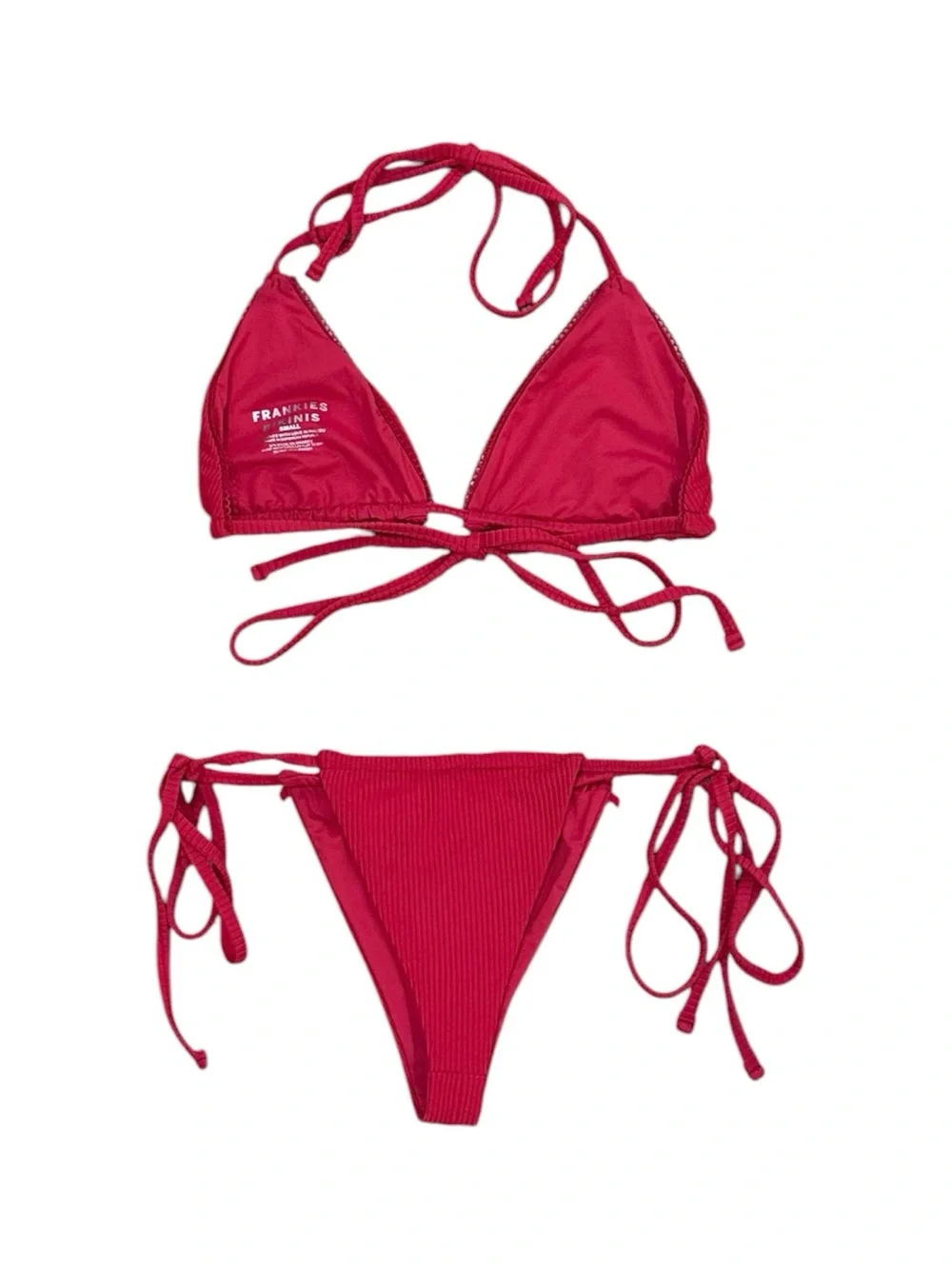 RARE FRANKIE’S BIKINIS Tia Top & Matching Bottoms Bikini Set in ‘Crimson’